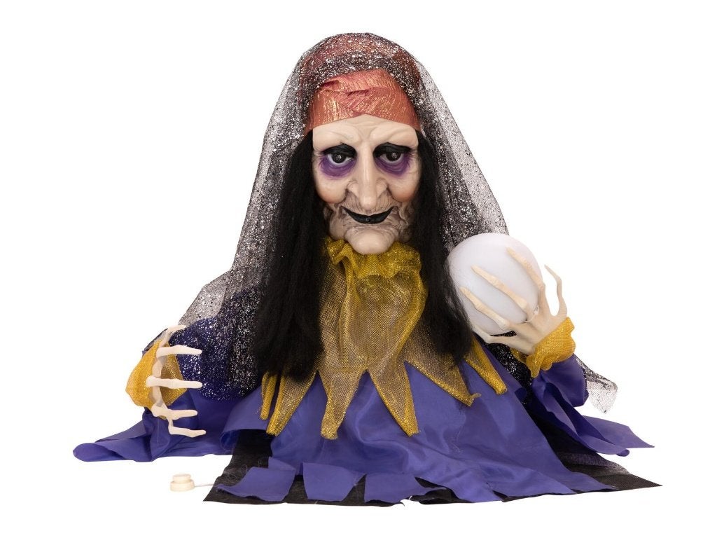 Europalms Halloween waarzegger geanimeerd 50 cm, Halloween of Griezel, ., Nieuw, Ophalen of Verzenden