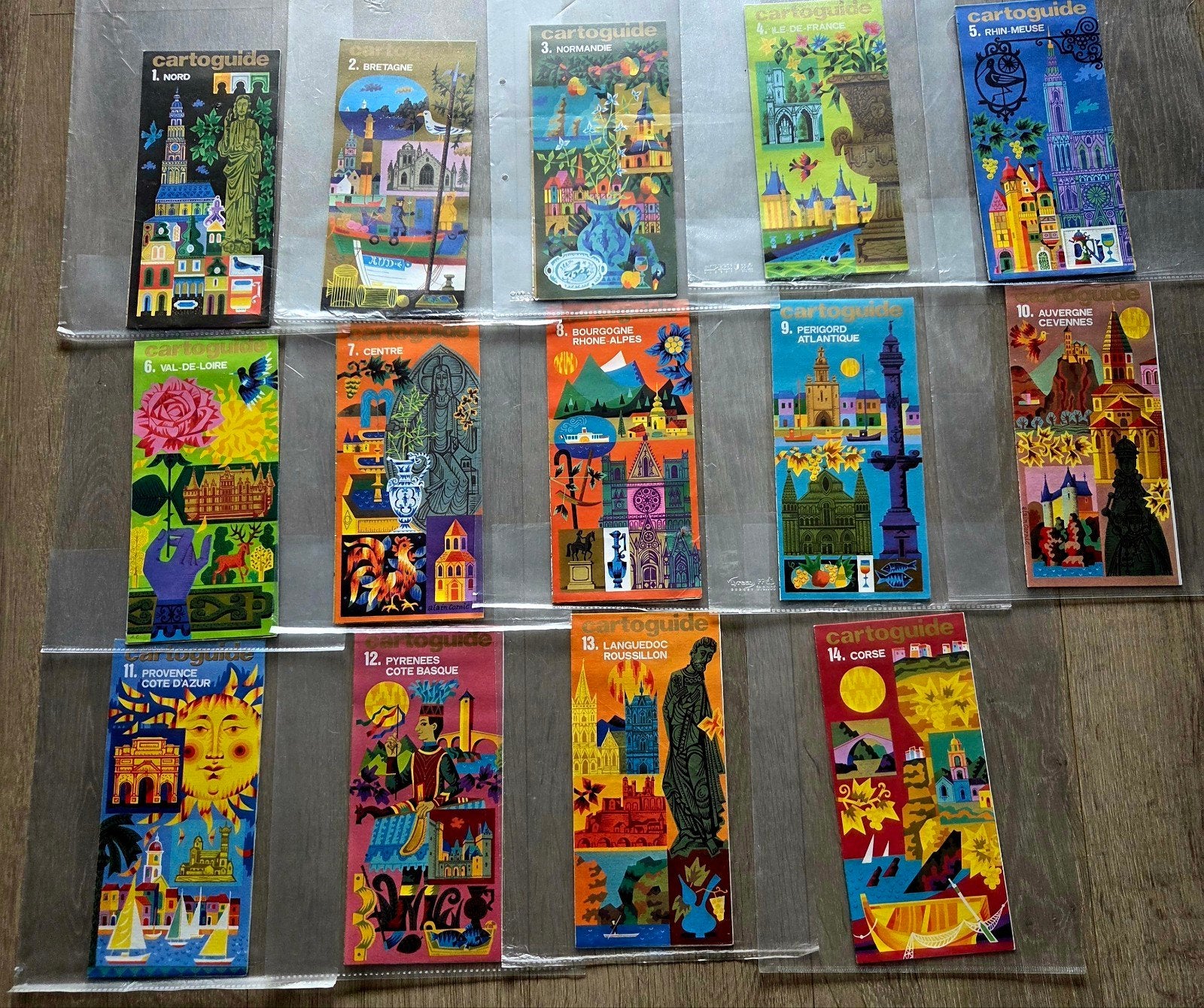 Vintage Cartoguide Frankrijk Collectie (14 stuks), Verzamelen, Ophalen of Verzenden, Zo goed als nieuw