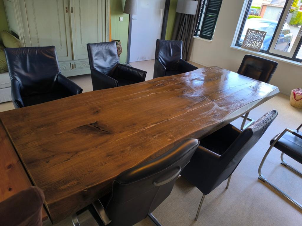 Boomstamtafel +/- 270x97x78, Ophalen, Gebruikt, 200 cm of meer, 50 tot 100 cm