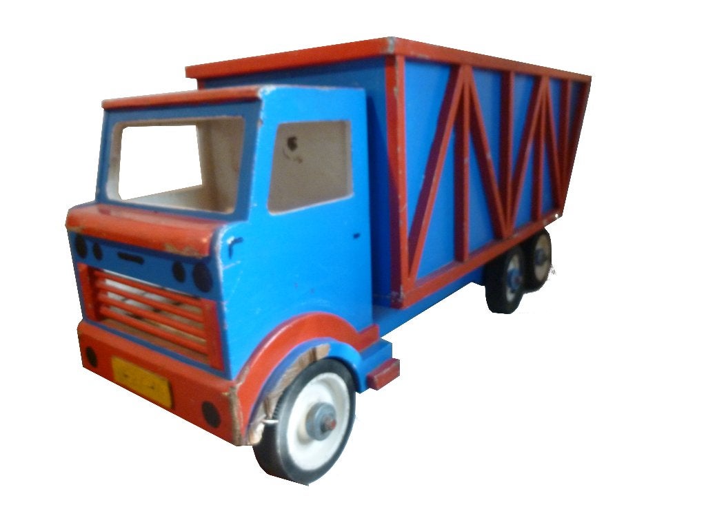 Prachtige mega grote houten vintage vrachtwagen kiepwagen, Ophalen, Gebruikt, Rij- of Hobbelspeelgoed