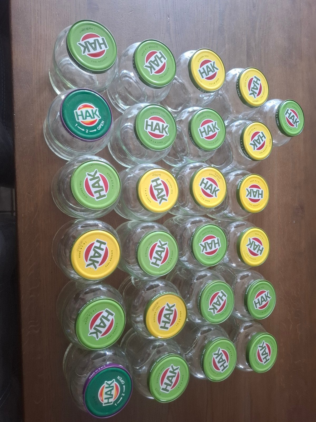Te koop 25 grote HAK potten, Ophalen of Verzenden, Glas, Pot, Bus of Blik