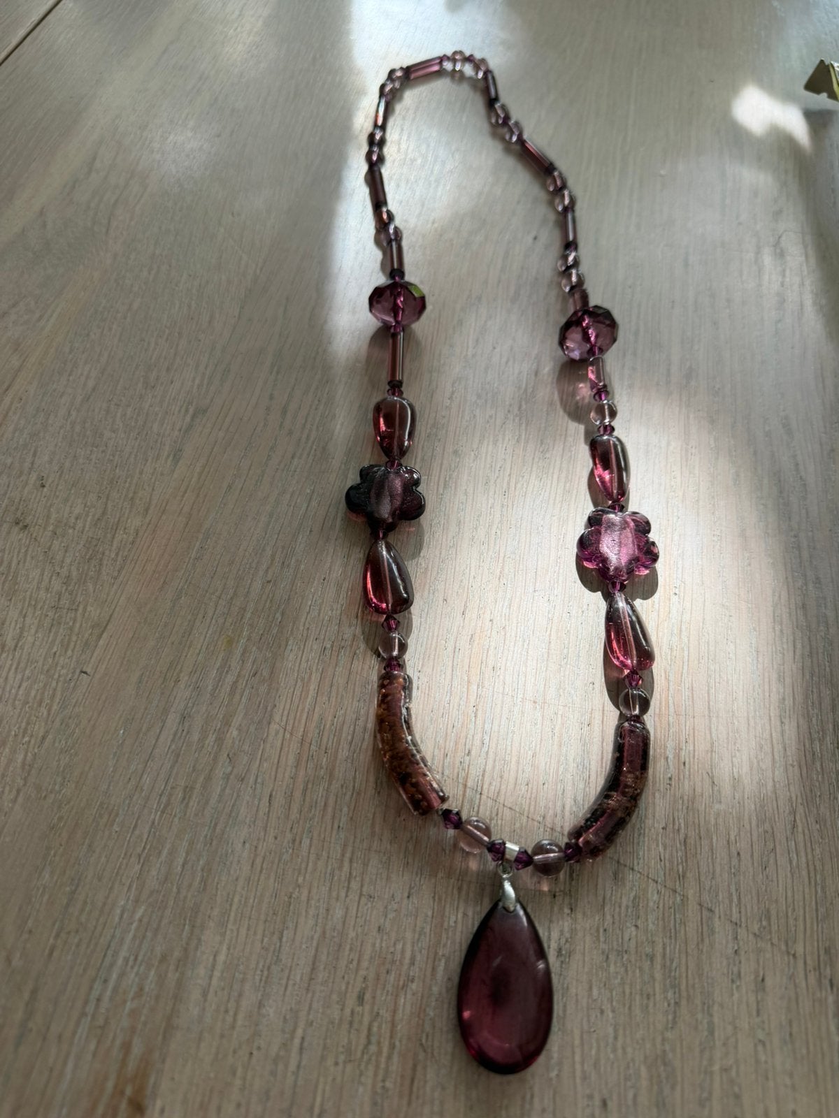Mooie glaskralen ketting, Sieraden, Tassen en Uiterlijk, Kettingen, Verzenden, Zo goed als nieuw, Overige materialen