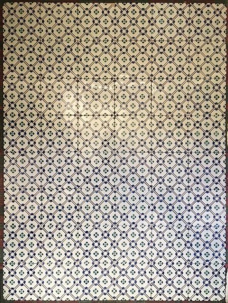 Tegels Antiek Partij Ruitjes en Rozetjes ca 1900 - 1920, Antiek en Kunst, Ophalen of Verzenden