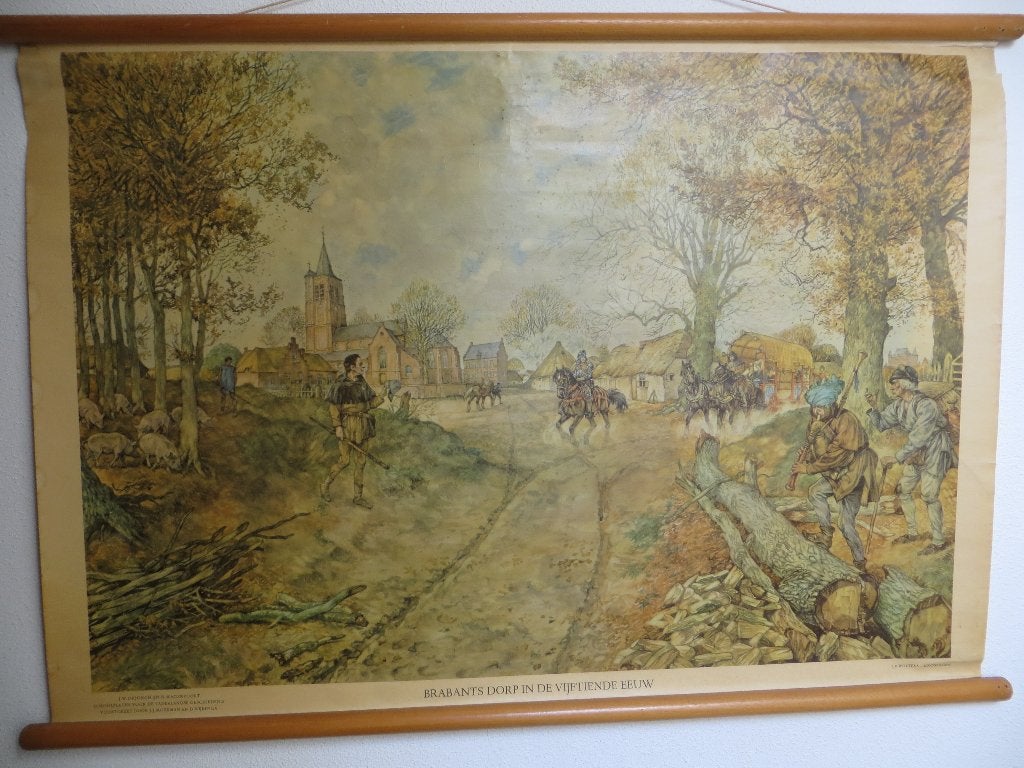 Schooplaat uit de jaren 50, Ophalen of Verzenden, Geschiedenis
