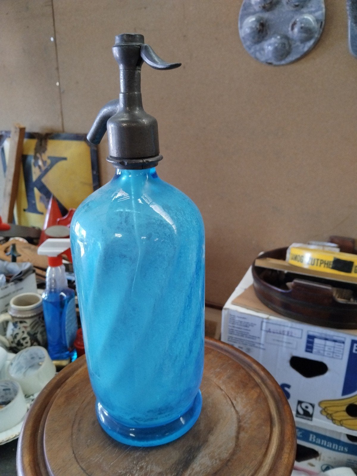 spuitwater fles met tinnen stop hg 32 cm, Ophalen of Verzenden