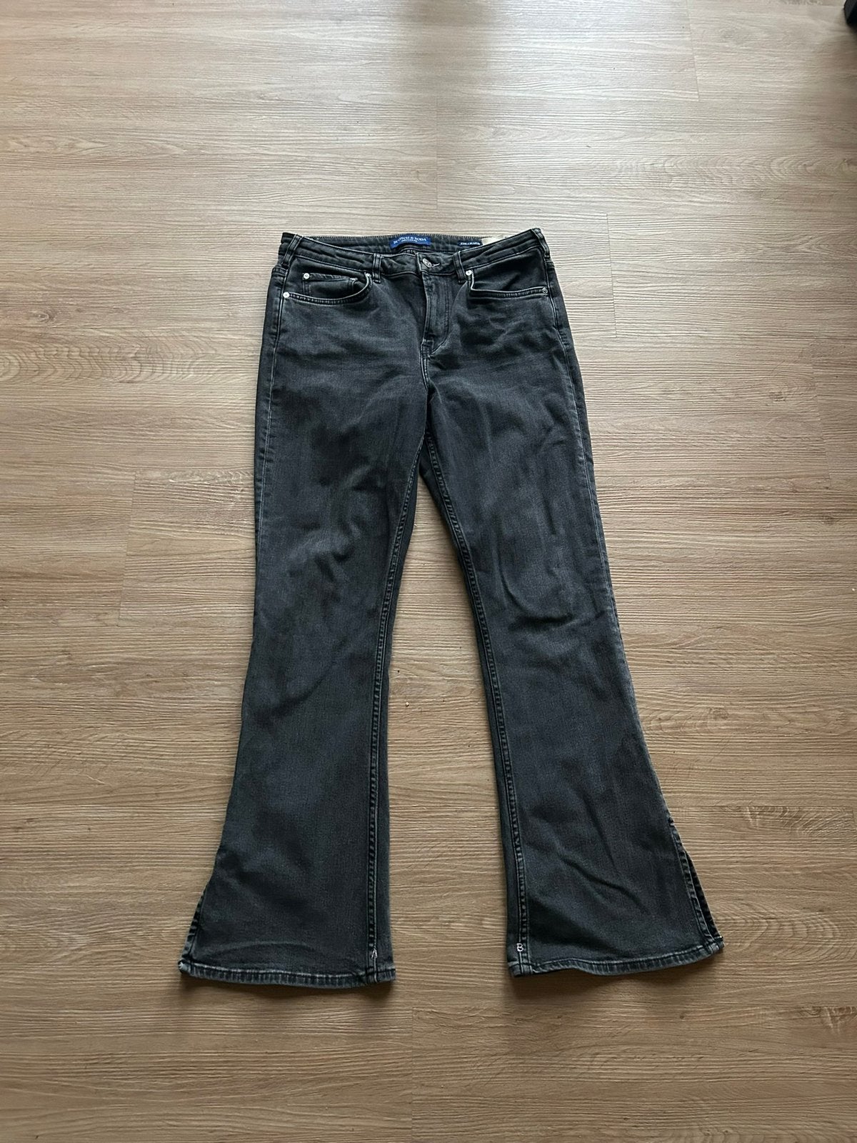 Donkergrijze flaired jeans maat 31/32 Scotch & Soda, Ophalen of Verzenden, Zo goed als nieuw, Grijs, W30 - W32 (confectie 38/40)