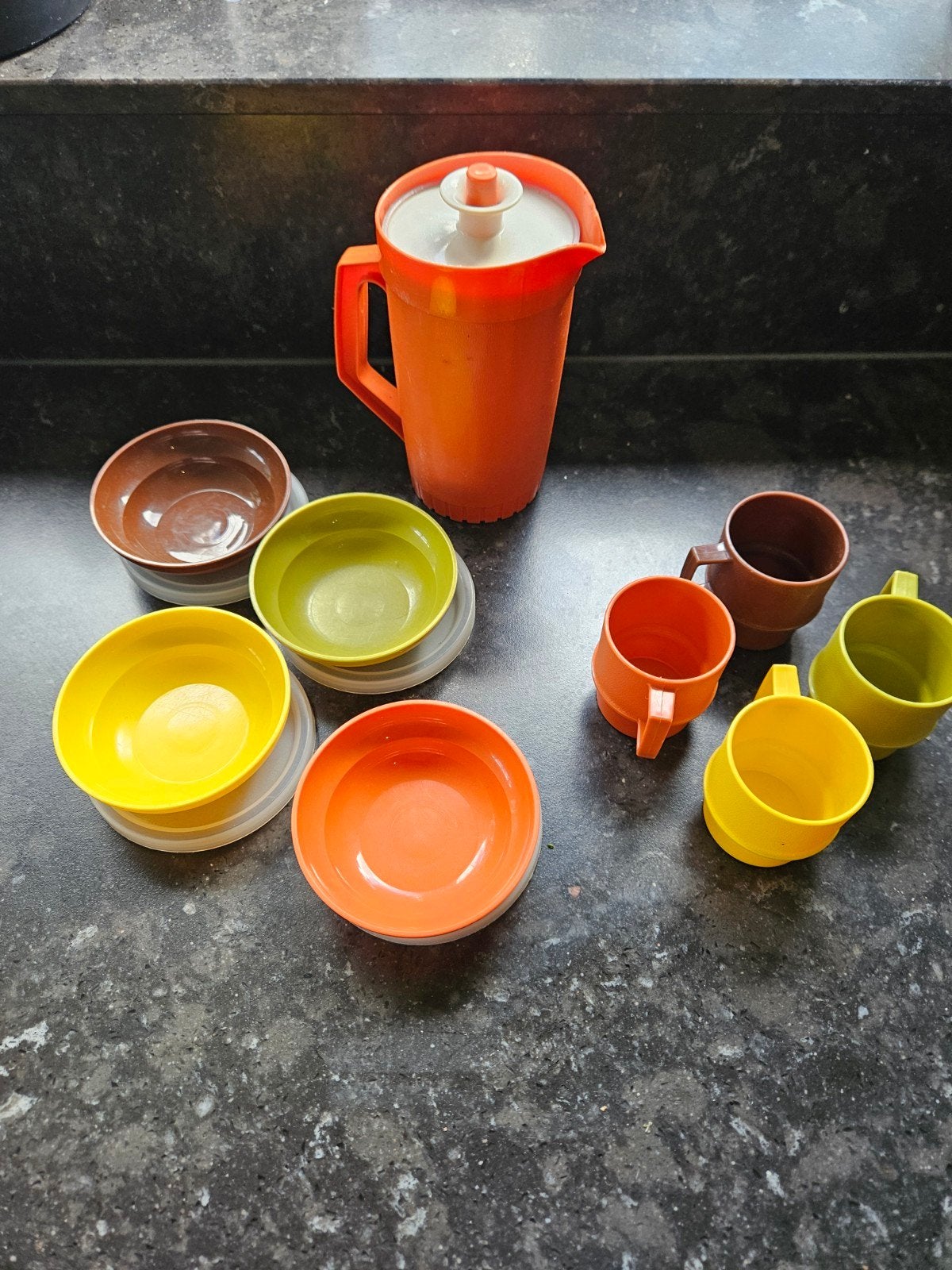 Vintage Tupperware Kinderservies, Gebruikt, Overige typen, Oranje, Ophalen of Verzenden