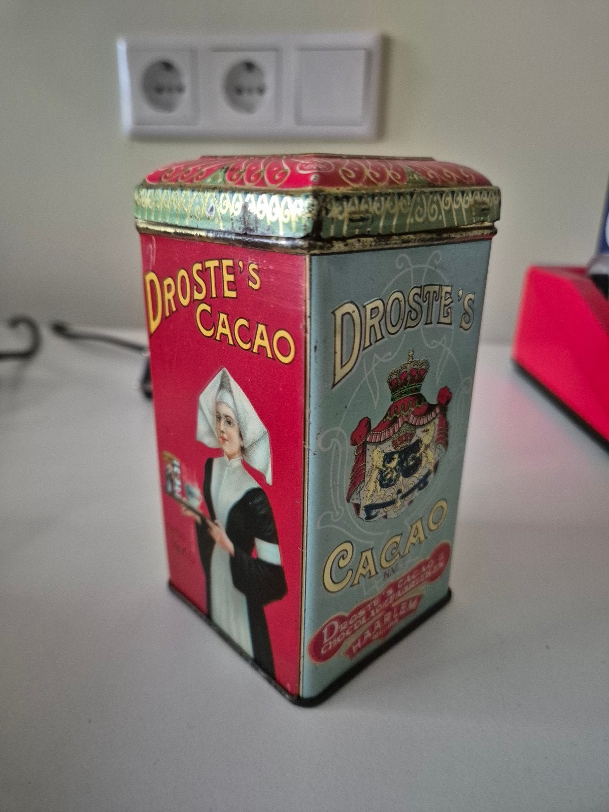 Vintage Droste's Cacao Blik - Zuster met dienblad, Ophalen of Verzenden