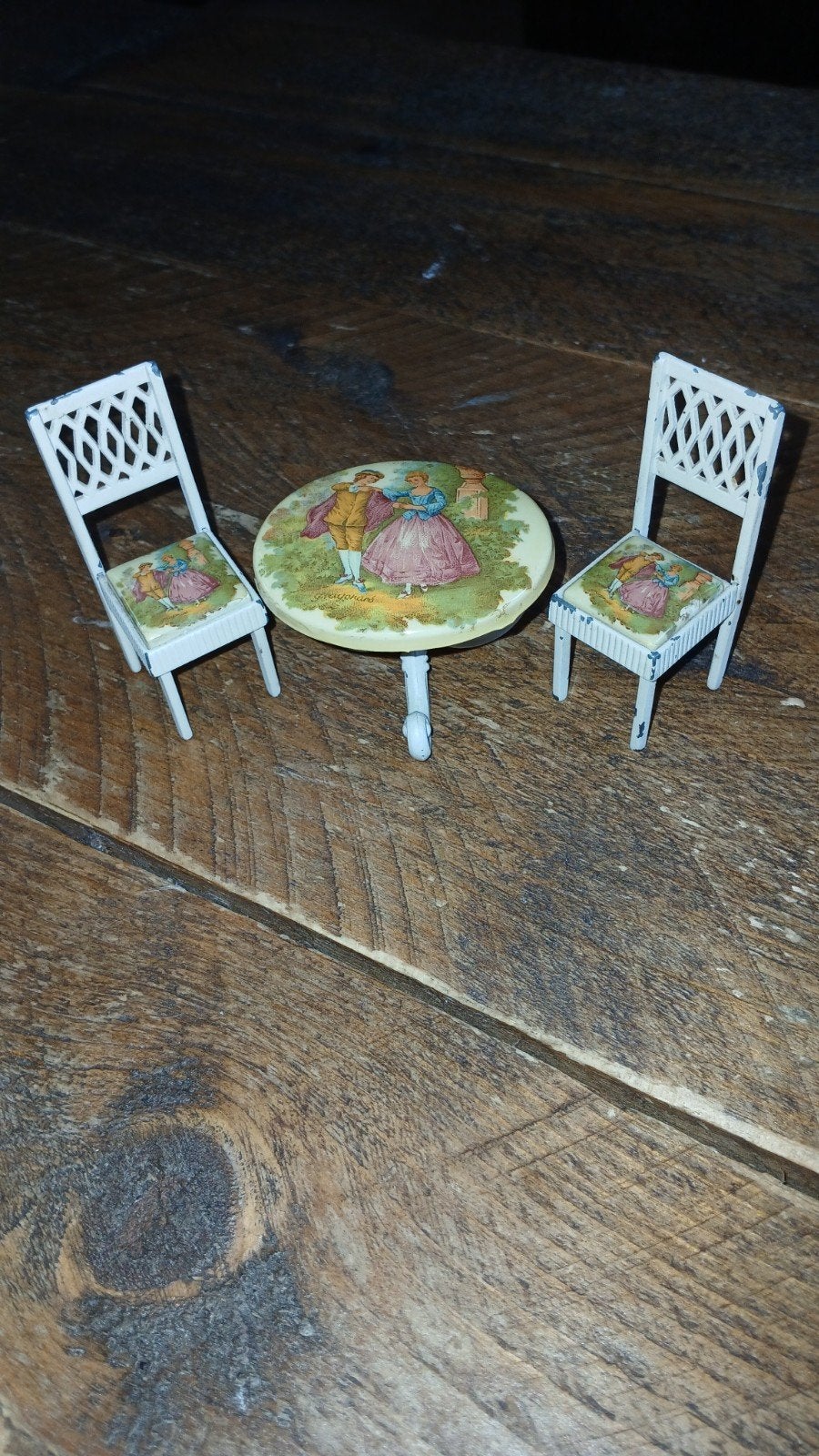 Vintage poppenhuis salonset.., Ophalen of Verzenden, Poppenhuis