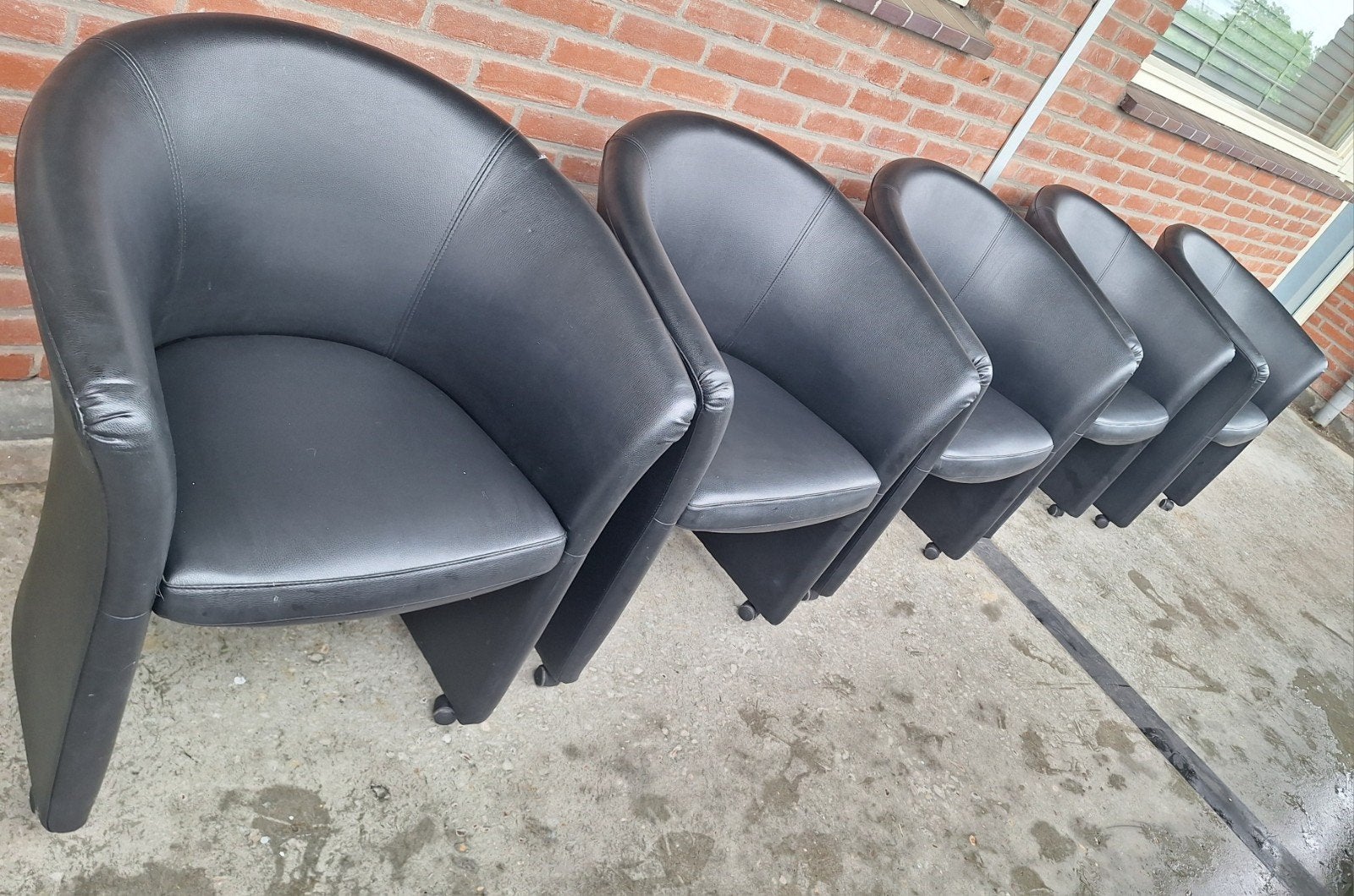 Zwarte eetkamerstoelen, Ophalen, Kunststof, Gebruikt, Zwart