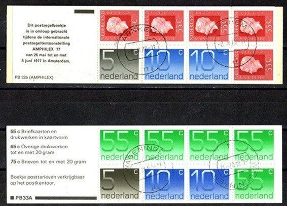 Nederland Postzegelboekjes nr. 22b en 33a gestempeld, Ophalen of Verzenden