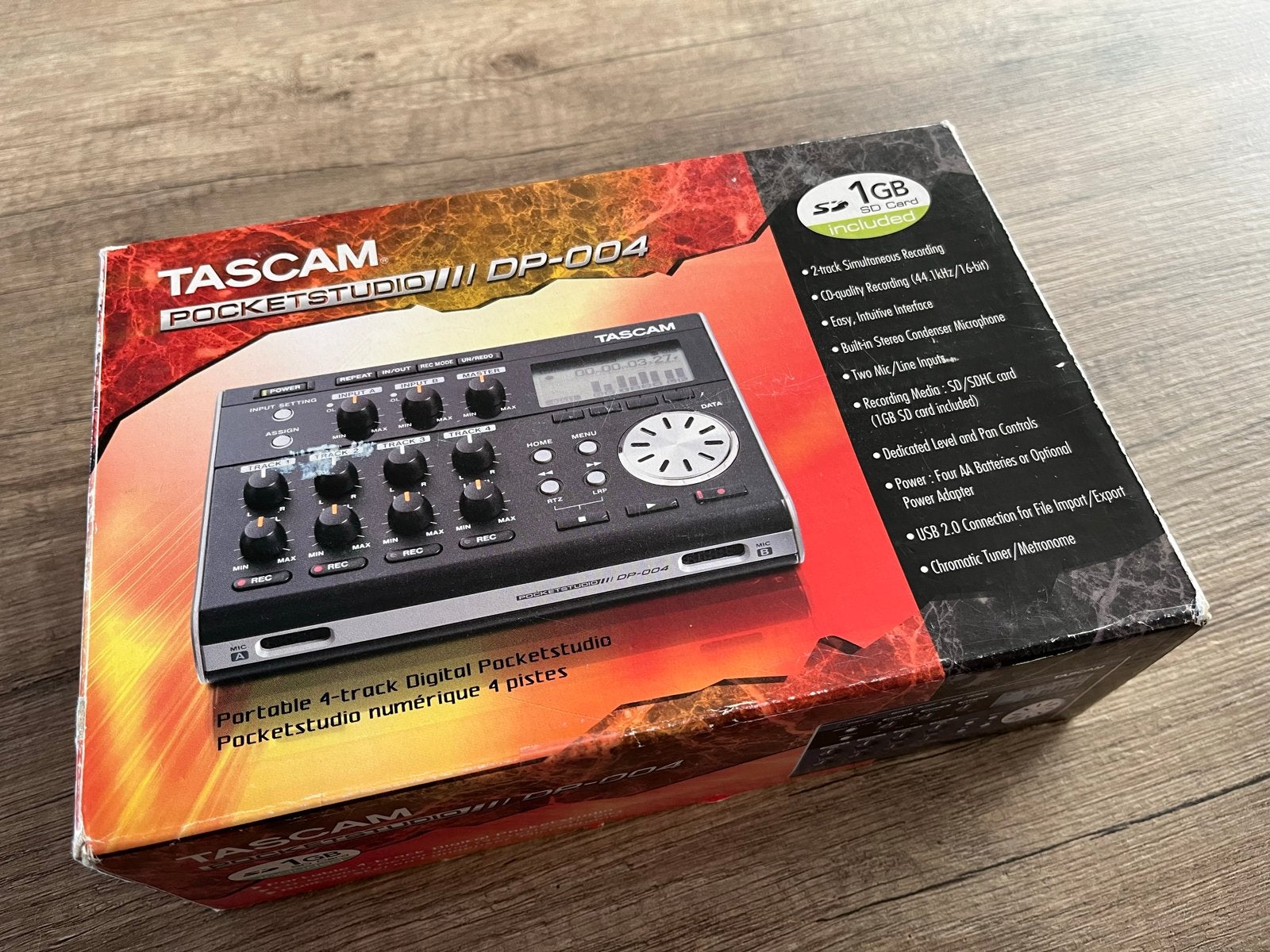 Tascam DP-004 Pocketstudio 4-track recorder incl. adapter, Muziek en Instrumenten, Ophalen of Verzenden, Zo goed als nieuw, Minder dan 5 kanalen