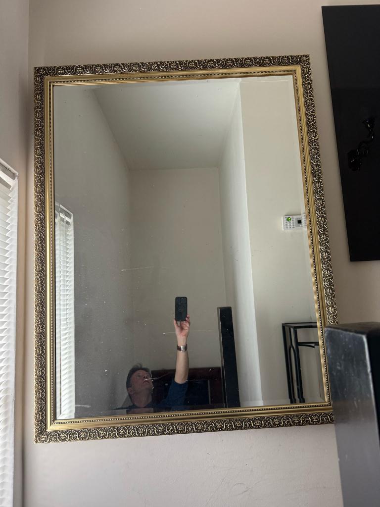 Nieuwe XL spiegel gouden lijst facetgeslepen glas – flamant, Ophalen, Wilms, 100 tot 150 cm, Nieuw