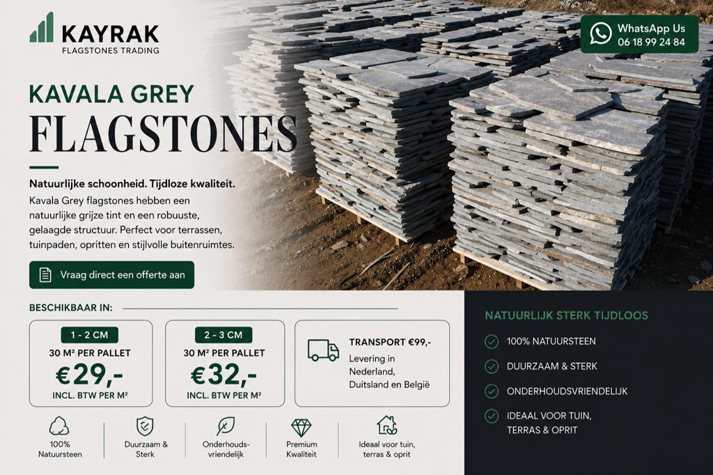 Flagstone, Tuin en Terras, Gras en Kunstgras, Zo goed als nieuw, 20 m² of meer, Ophalen of Verzenden