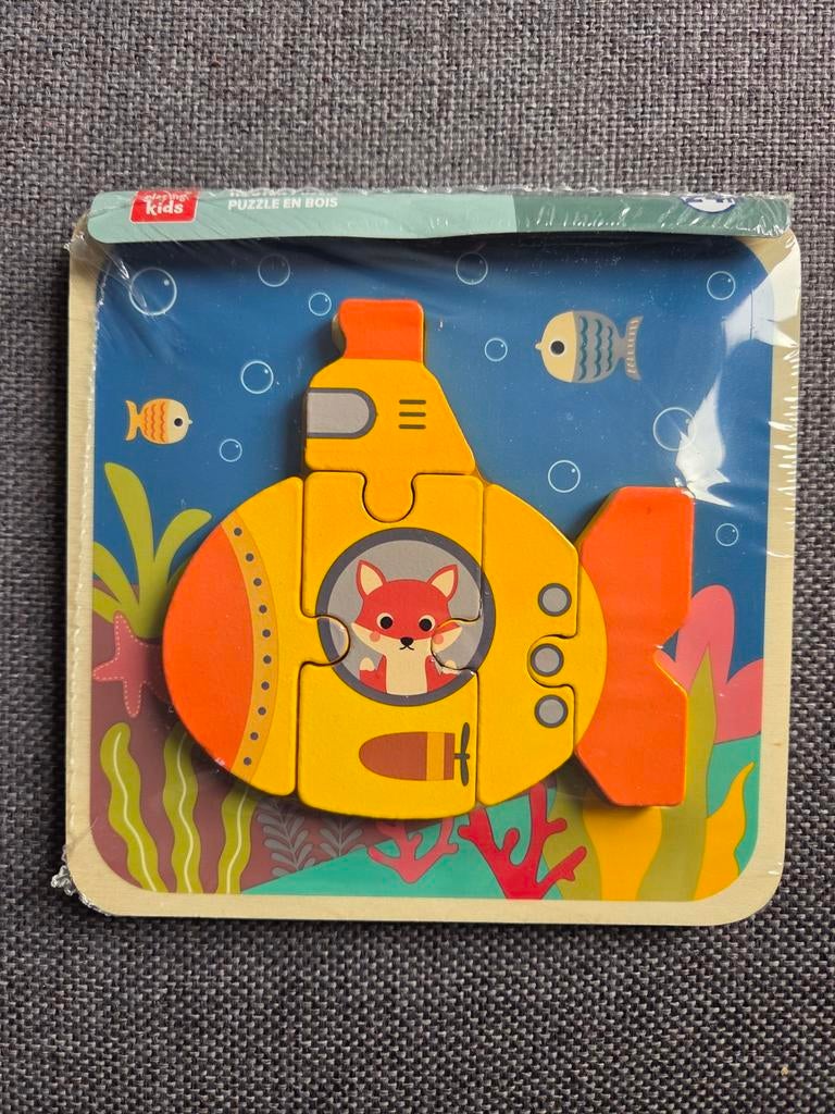 Houten puzzel onderzeeër Playing Kids, Ophalen of Verzenden, 10 tot 50 stukjes, Nieuw, 2 tot 4 jaar
