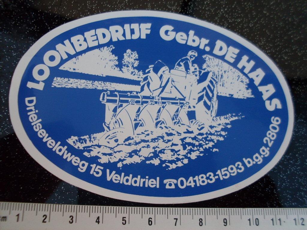 sticker Gebr. de Haas ede loonbedrijf logo, Verzenden, Zo goed als nieuw, Bedrijf of Vereniging