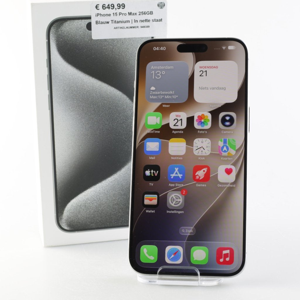 iPhone 15 Pro Max 256GB Blauw Titanium | In nette staat, Computers en Software, Apple, Zo goed als nieuw, Support@apple.com, One Apple Park Way
Cupertino, CA 95014
United States