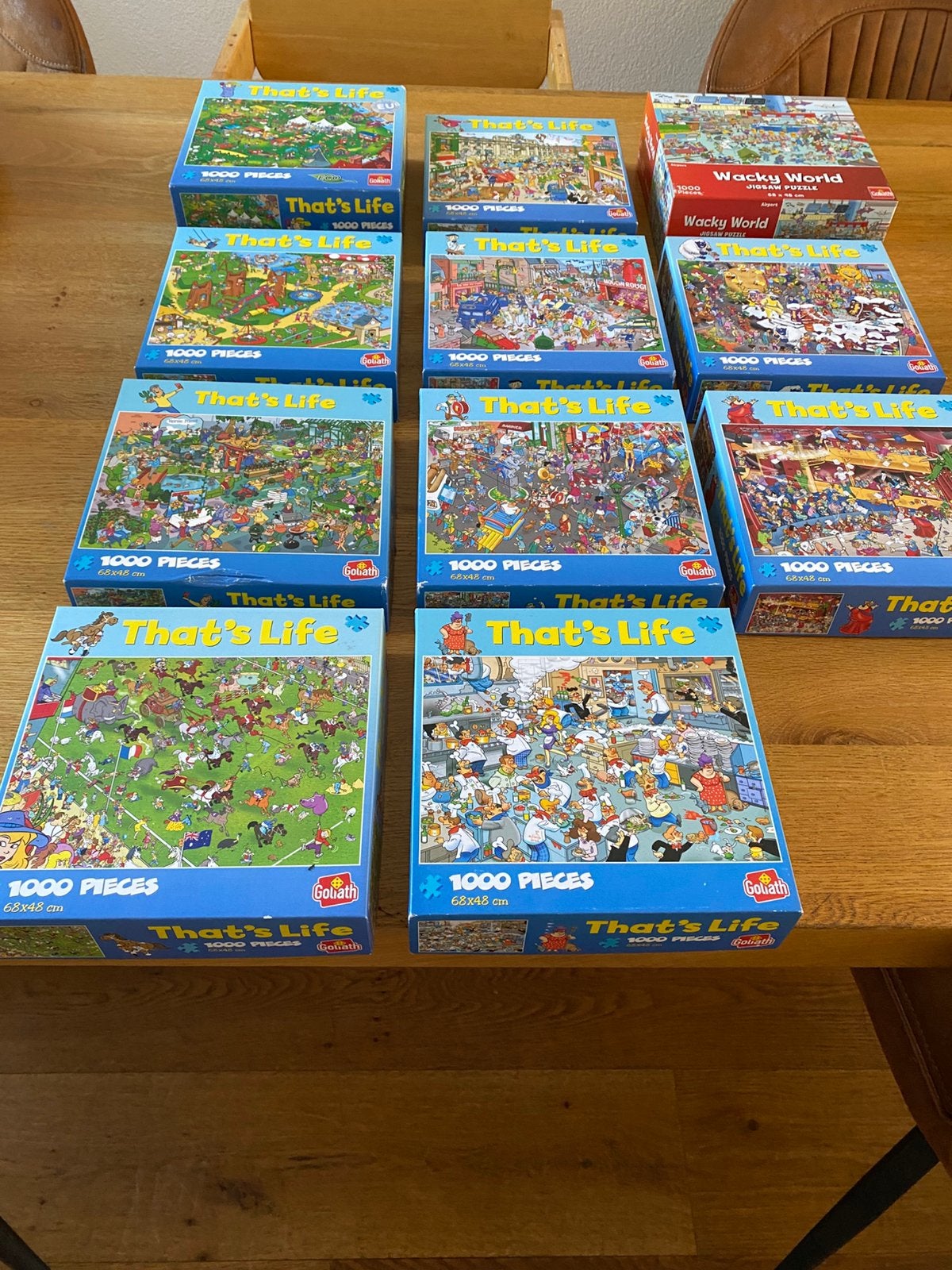 10 Thats Life en 1 Wacky World puzzels 1,75 p/st, Ophalen of Verzenden, 500 t/m 1500 stukjes, Gebruikt, Legpuzzel