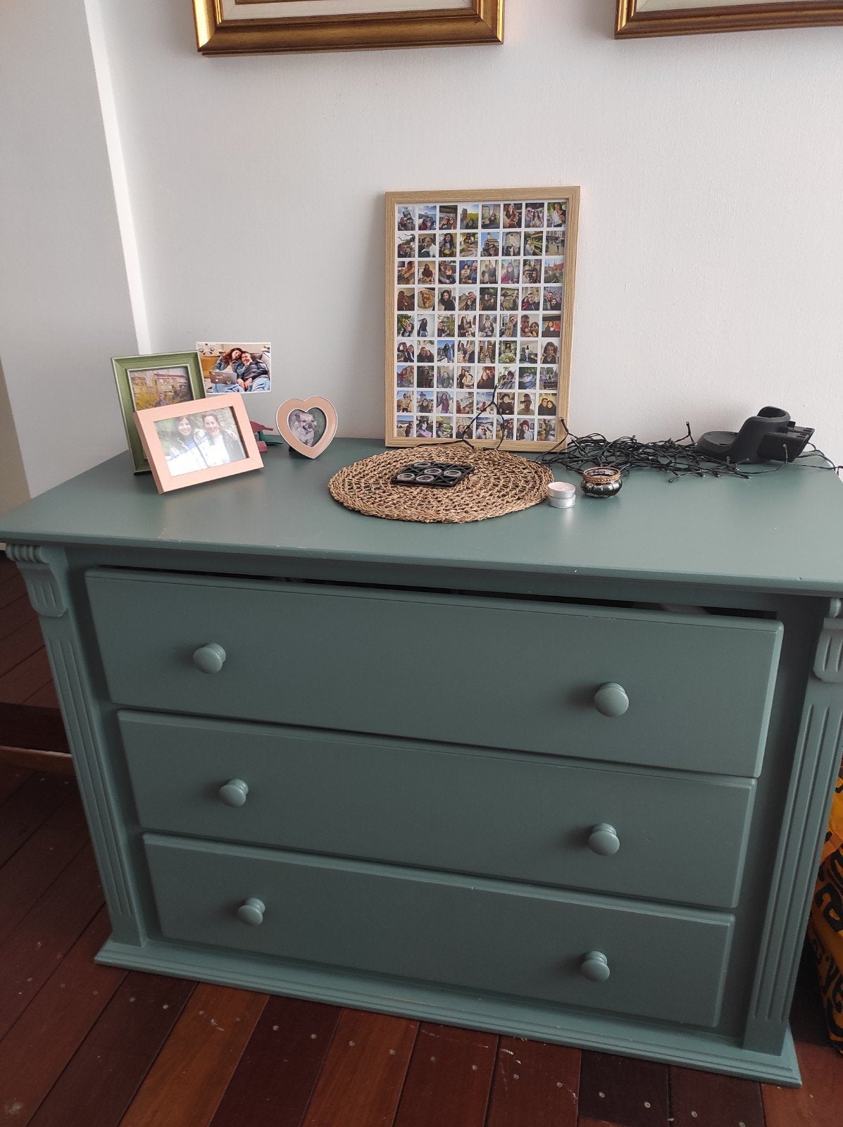 Beautiful Sage Green Wooden Chest of Drawers / Dresser (3 Dr, Ophalen, 50 tot 100 cm, Zo goed als nieuw, 150 tot 200 cm