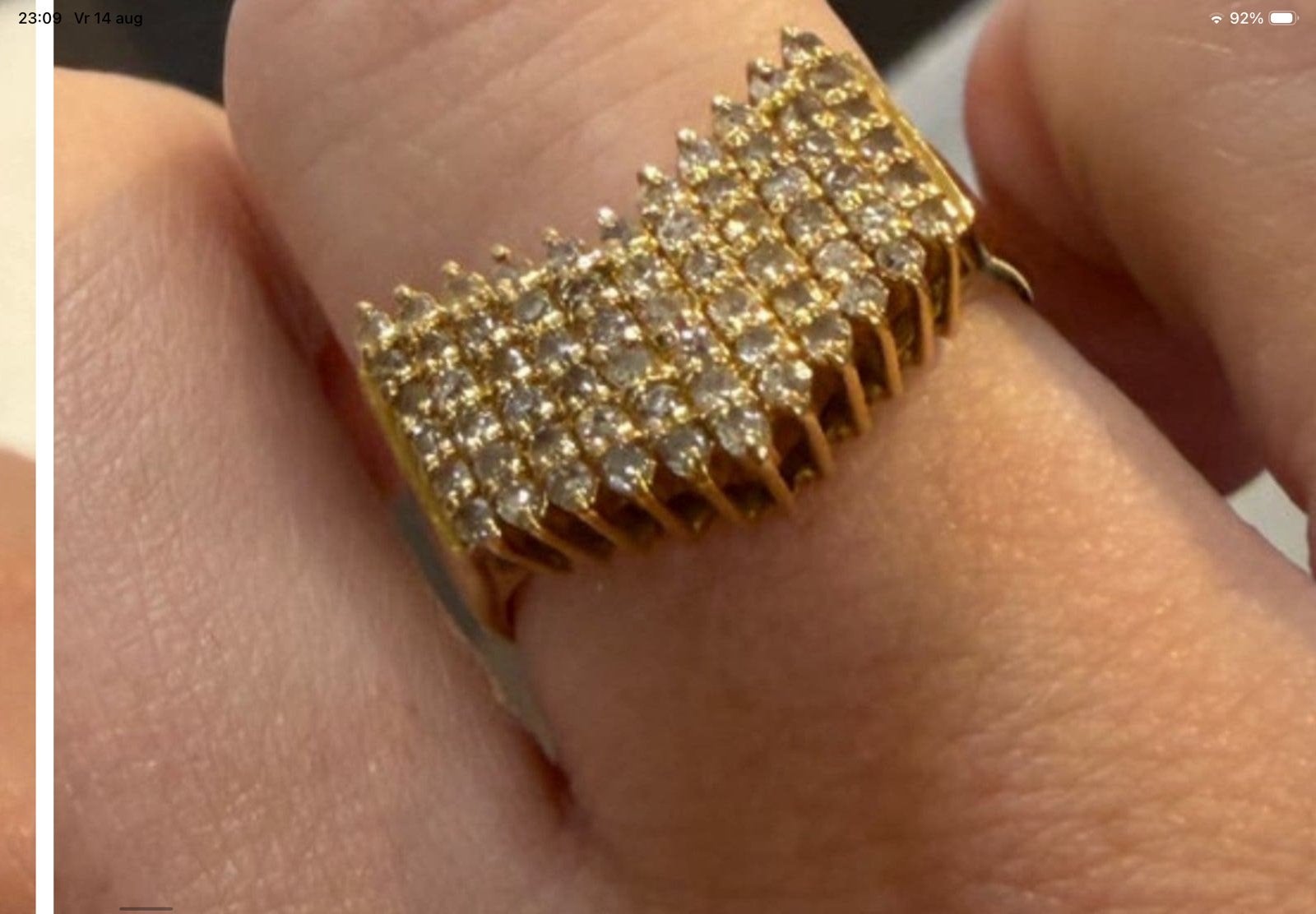 Vintage gouden ring 66 stuks Briljanten 0,50 crt , 18 k goud, Sieraden, Tassen en Uiterlijk, Ringen, Verzenden, Met edelsteen