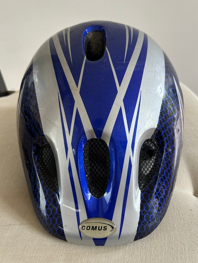 Comus fietshelm blauw/zilver - Maat L, Gebruikt, Ophalen of Verzenden, Comus, L