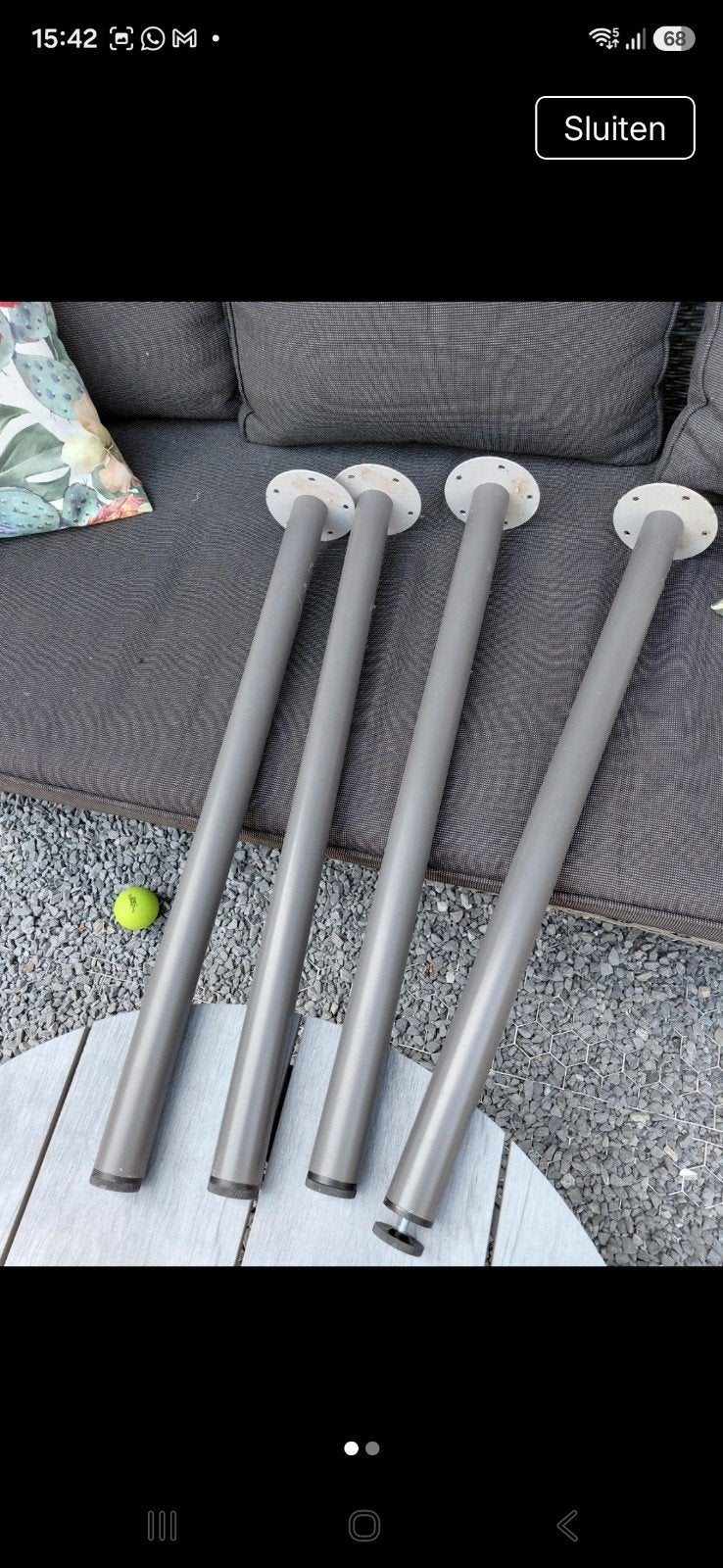 tafelpoten grijs rond, Minder dan 50 cm, 50 tot 100 cm, Rond, Ophalen of Verzenden