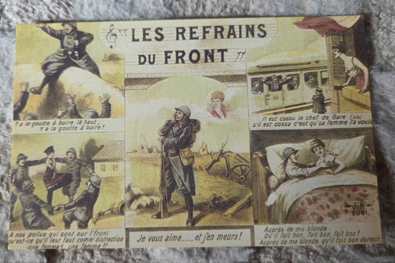 Antieke Franse spotprent ansichtkaart Eerste Wereldoorlog, Verzenden, Voor 1920, Ongelopen, Politiek en Historie