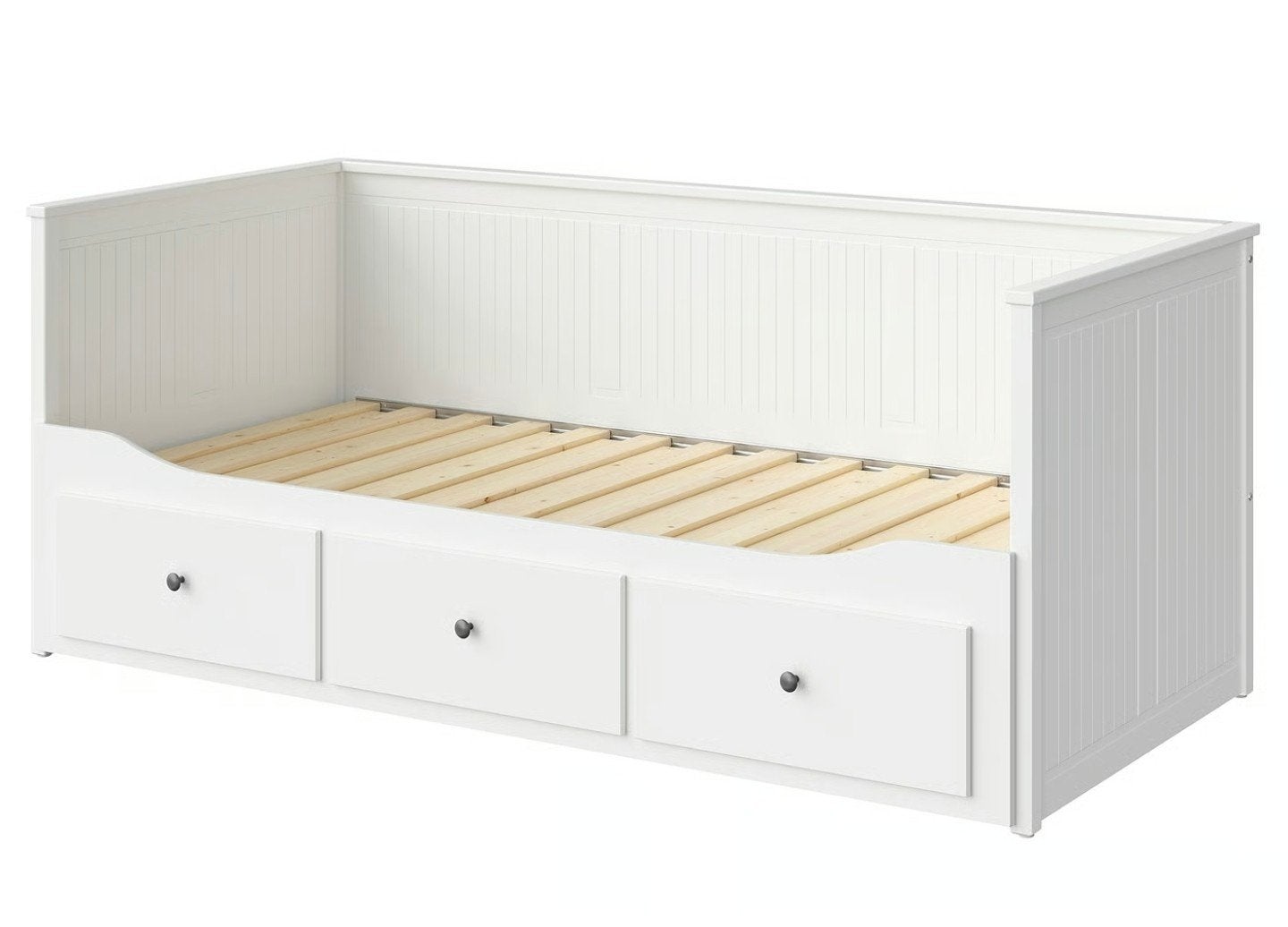 1 persoonsbed met 3 lades, Huis en Inrichting, Ophalen, Gebruikt, Eenpersoons, Wit