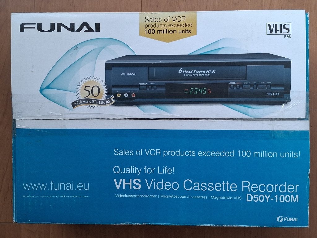 Funai VHS Video Cassette Recorder D50Y-100M (PAL) NIEUW !, Ophalen, Nieuw, VHS-speler of -recorder