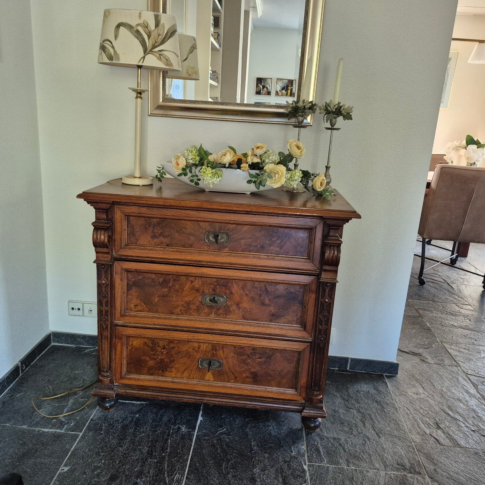 Koloniaal Dressoir met 3 Laden - Vintage Hout, Ophalen