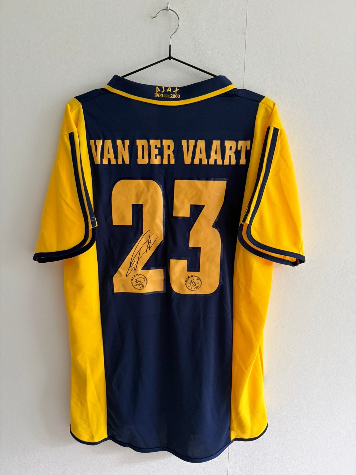 Gesigneerd Rafael van der vaart Ajax 2000/01 uitshirt, Maat L, Ophalen of Verzenden, Zo goed als nieuw, Shirt