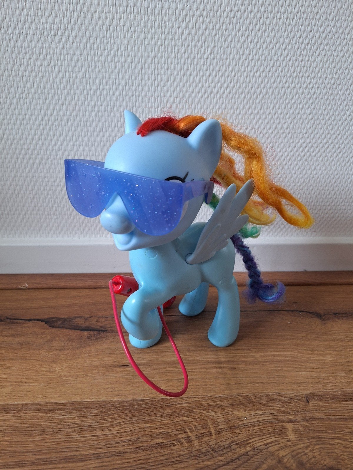 My Little Pony Rainbow Dash met microfoon en bril, Ophalen of Verzenden, Gebruikt, Meisje