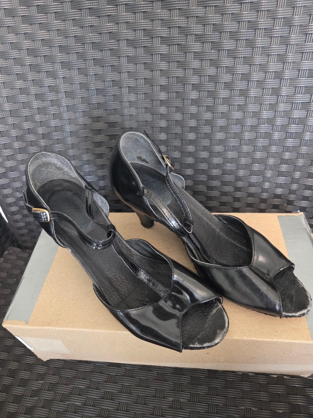 Zwarte Dansschoenen met Hak - Maat 35, Ophalen of Verzenden, Gedragen, Zwart, Dansschoenen