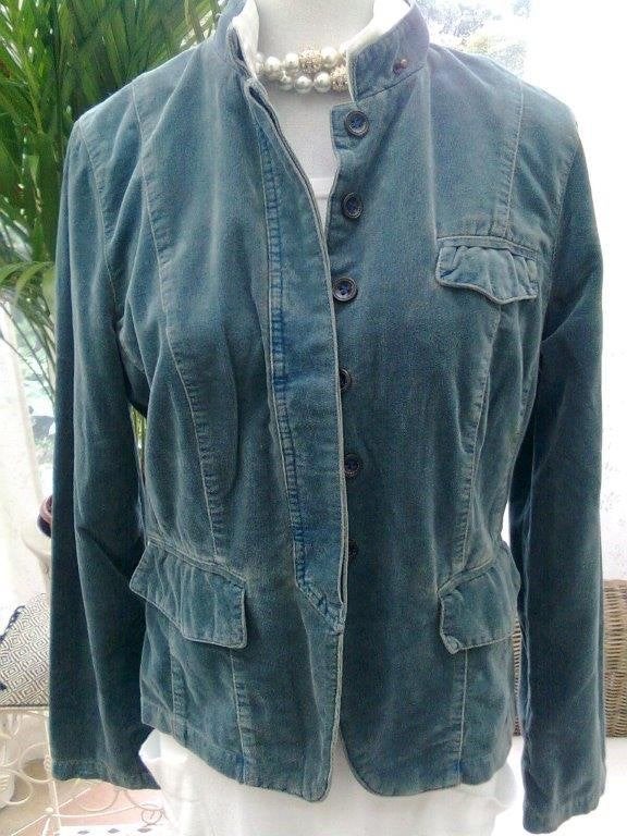 Nieuw, Blauw, fluwelen jasje Josephine&Co, 40/M,vintage-look, Maat 38/40 (M), Nieuw, Jasje, Verzenden