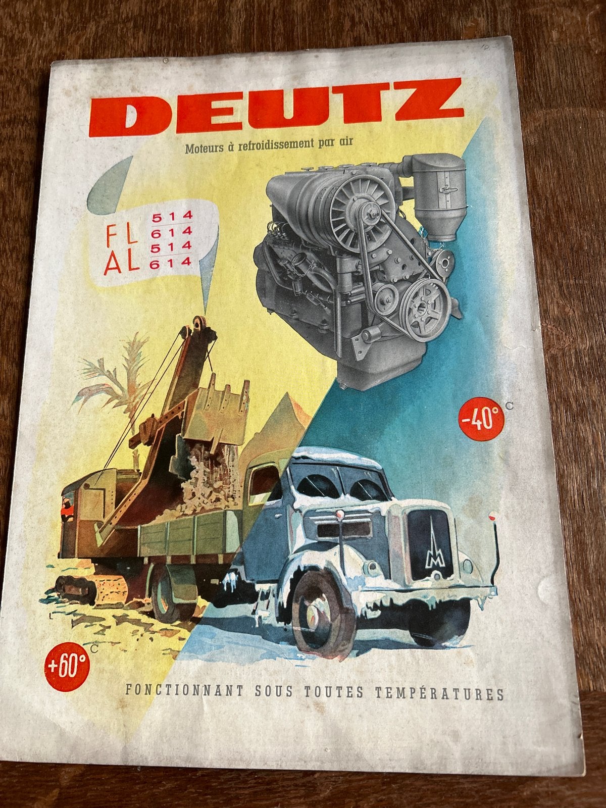 Zeldzame Deutz FL/AL 514 Motoren Brochure - Jaren '50, Ophalen of Verzenden, Gelezen, Folder