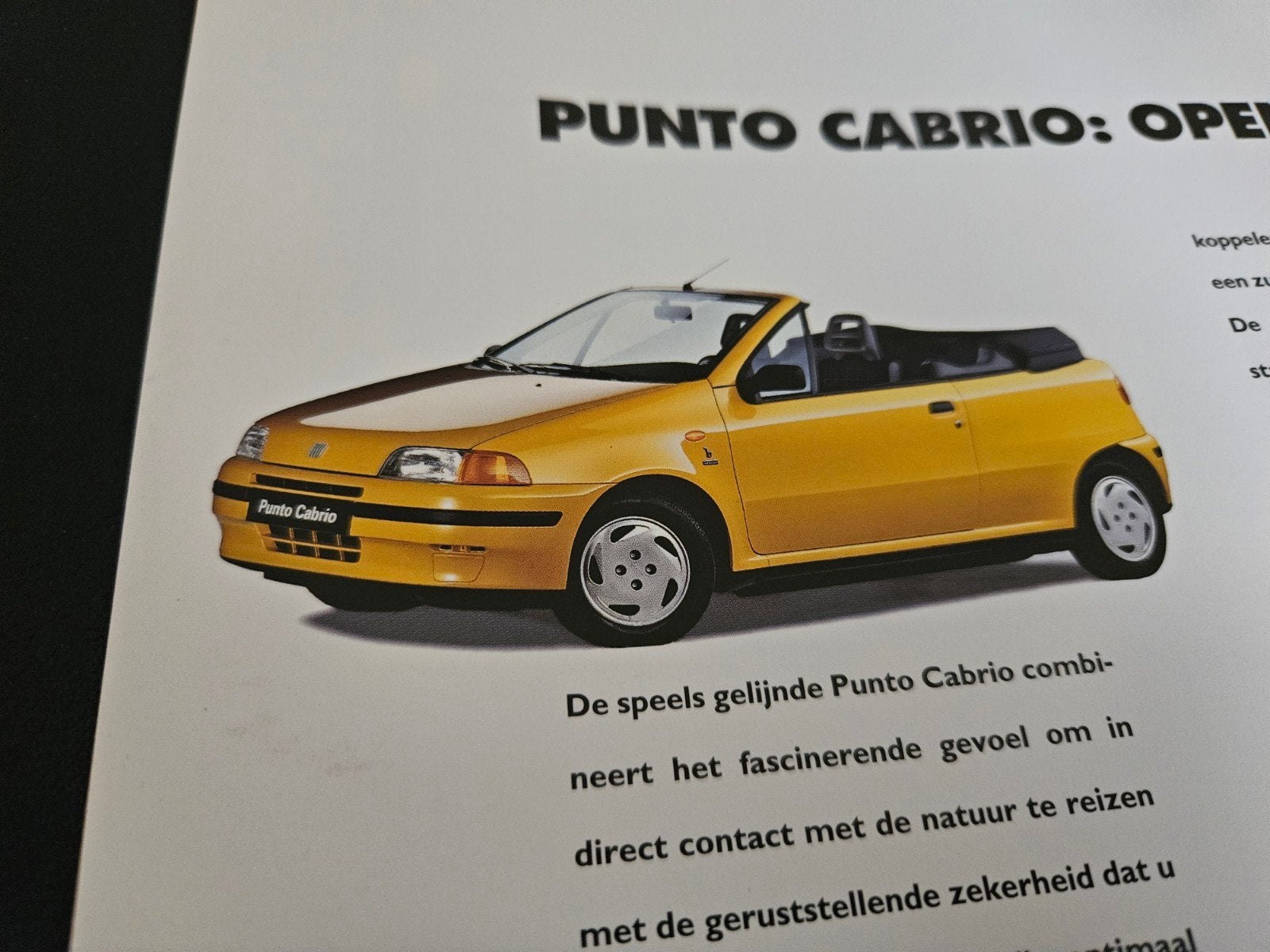 Brochure Fiat Punto Cabrio 1994, Ophalen of Verzenden, Zo goed als nieuw, Overige merken