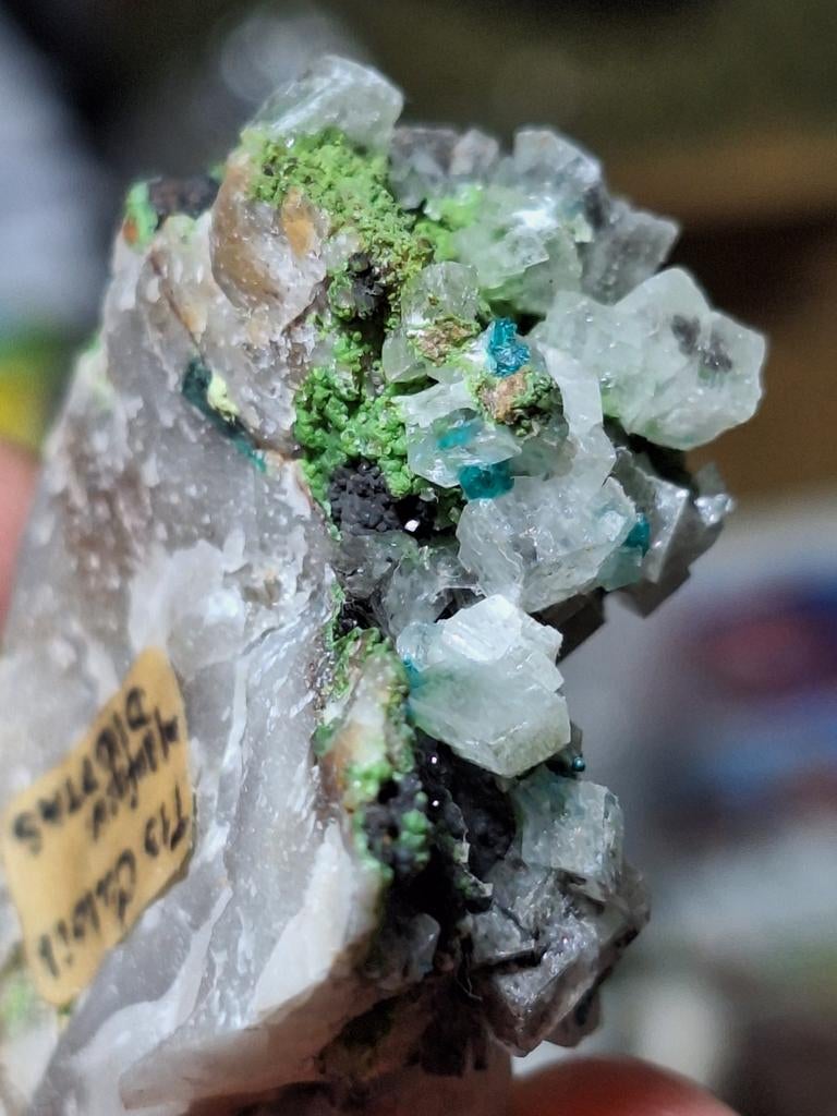 CALCIET/DIOPTAAS/BAYLDONIET, TSUMEB, Ophalen of Verzenden, Mineraal