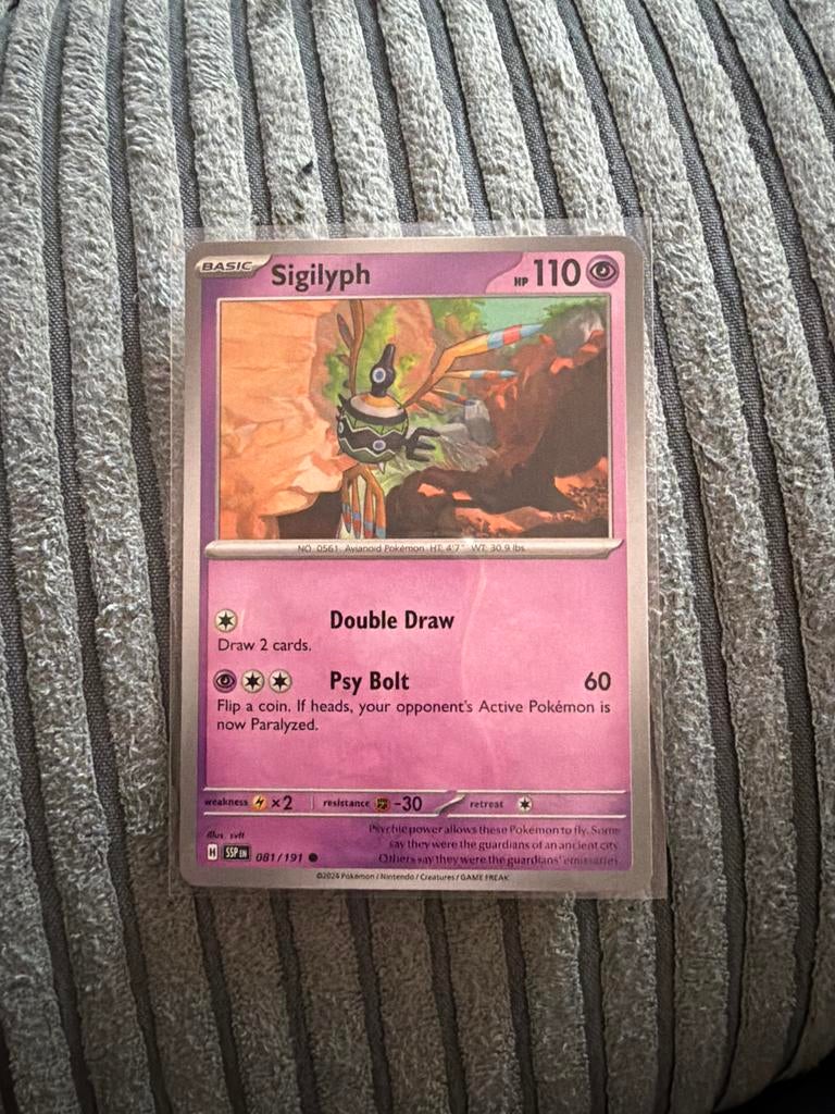 Pokémon Kaart Sigilyph 081/191 Basic HP 110, Ophalen of Verzenden, Zo goed als nieuw, Losse kaart