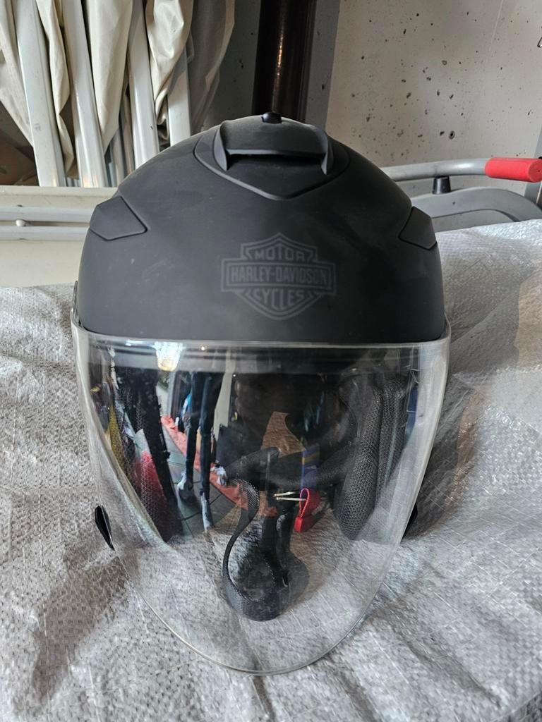 Originele Harley Davidson Jethelm - Mat Zwart, Motoren, Kleding | Motorhelmen, Jethelm, XL, Overige merken, Tweedehands, Ophalen of Verzenden
