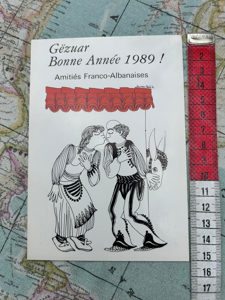 2294. Oude kaart illustr Bonne Annee 1989, Ophalen of Verzenden, Ongelopen