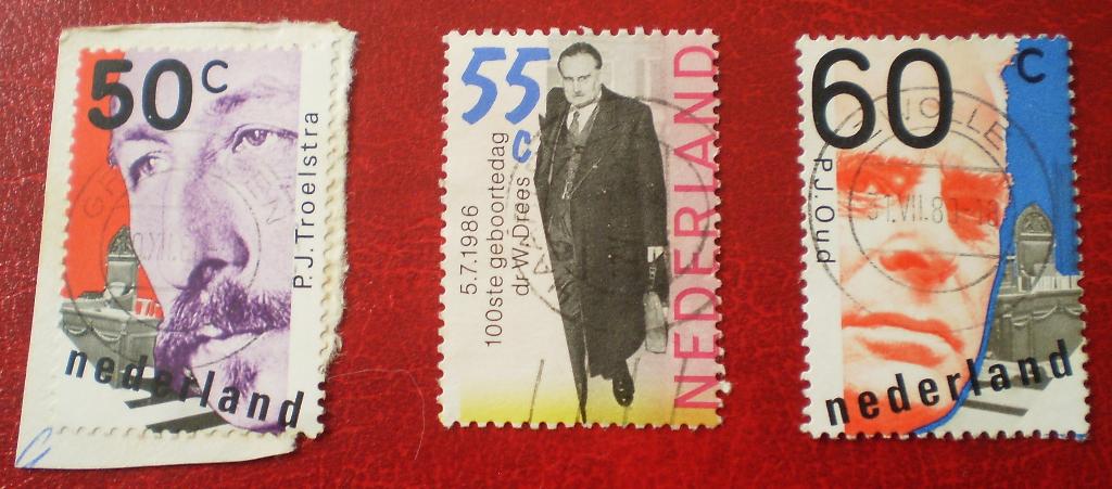 Nederland - 3x Politici Drees Oud Troelstra, Verzenden, Na 1940, Gestempeld