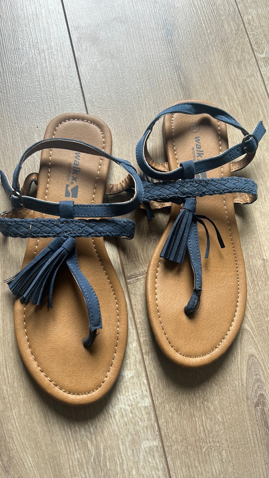 Sandalen Walkx blauw dames maat 37 zgan zomer slippers, Ophalen of Verzenden, Zo goed als nieuw, Blauw, Sandalen of Muiltjes