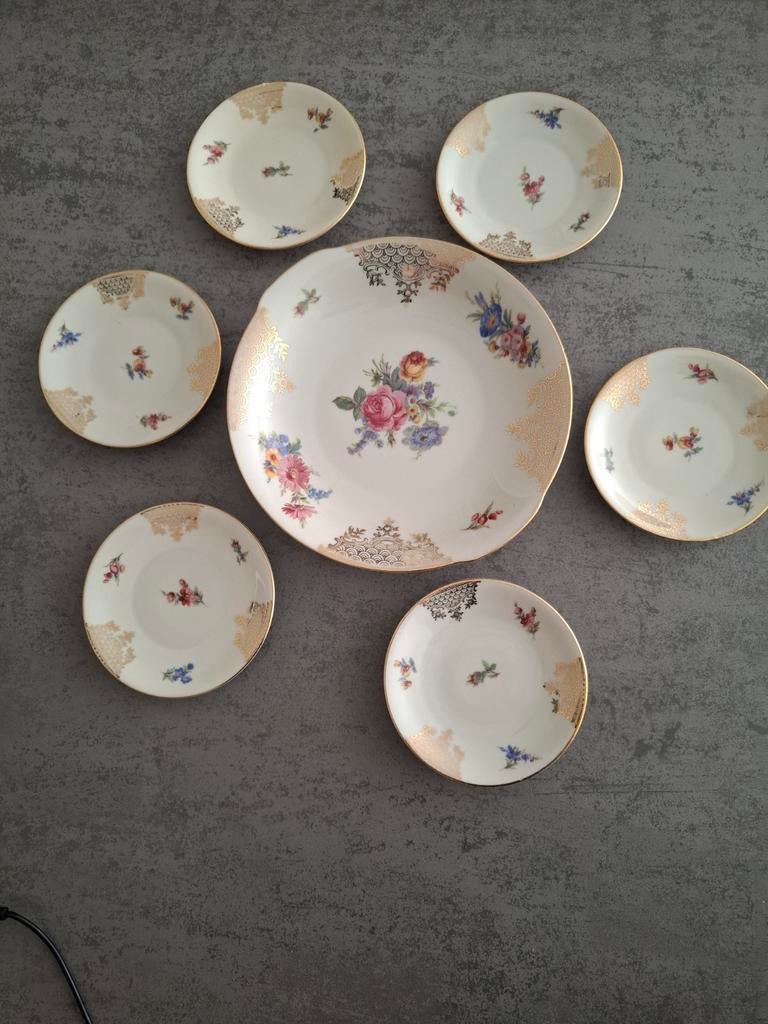 Vintage Bavaria Winterling 23F Gebaksstel - 7 Delig, Antiek en Kunst, Ophalen of Verzenden