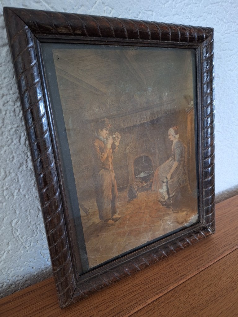 Antiek schilderij, Ophalen, Achter glas, Portret of Personen