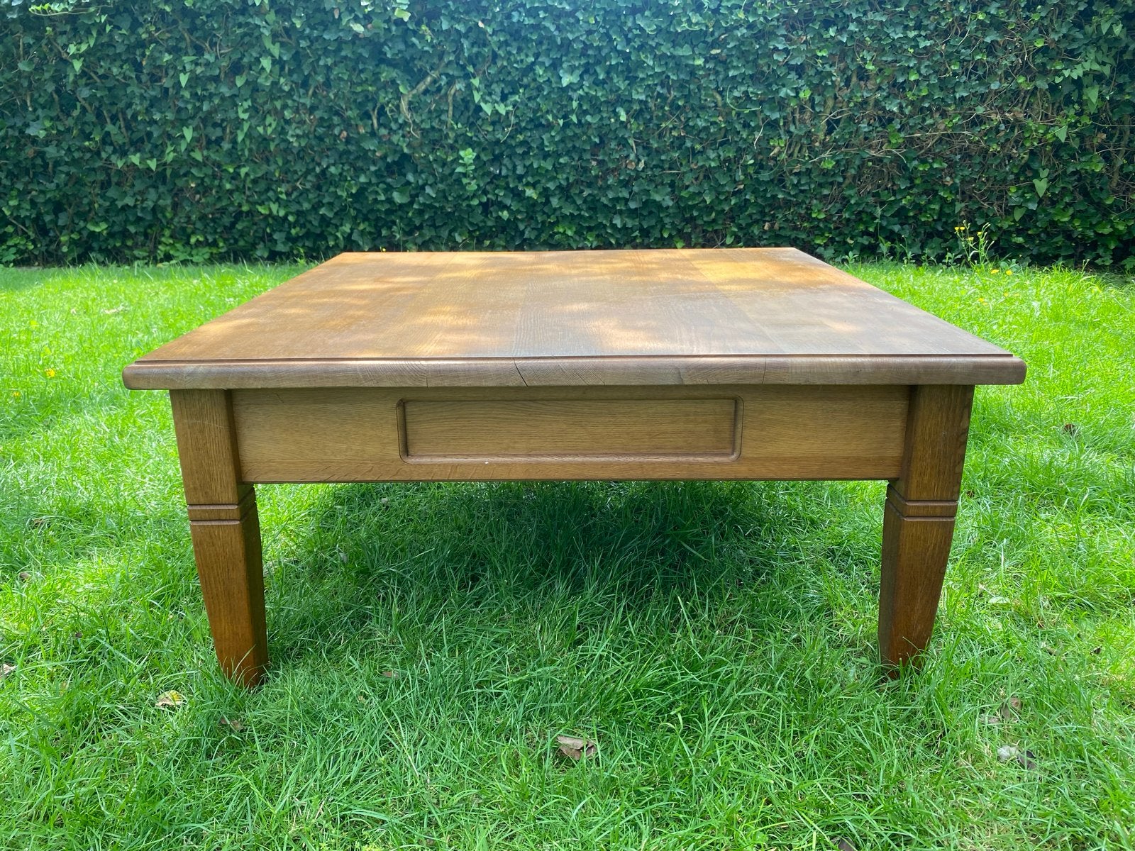 Massief eiken salontafel met lade, Antiek en Kunst, Ophalen