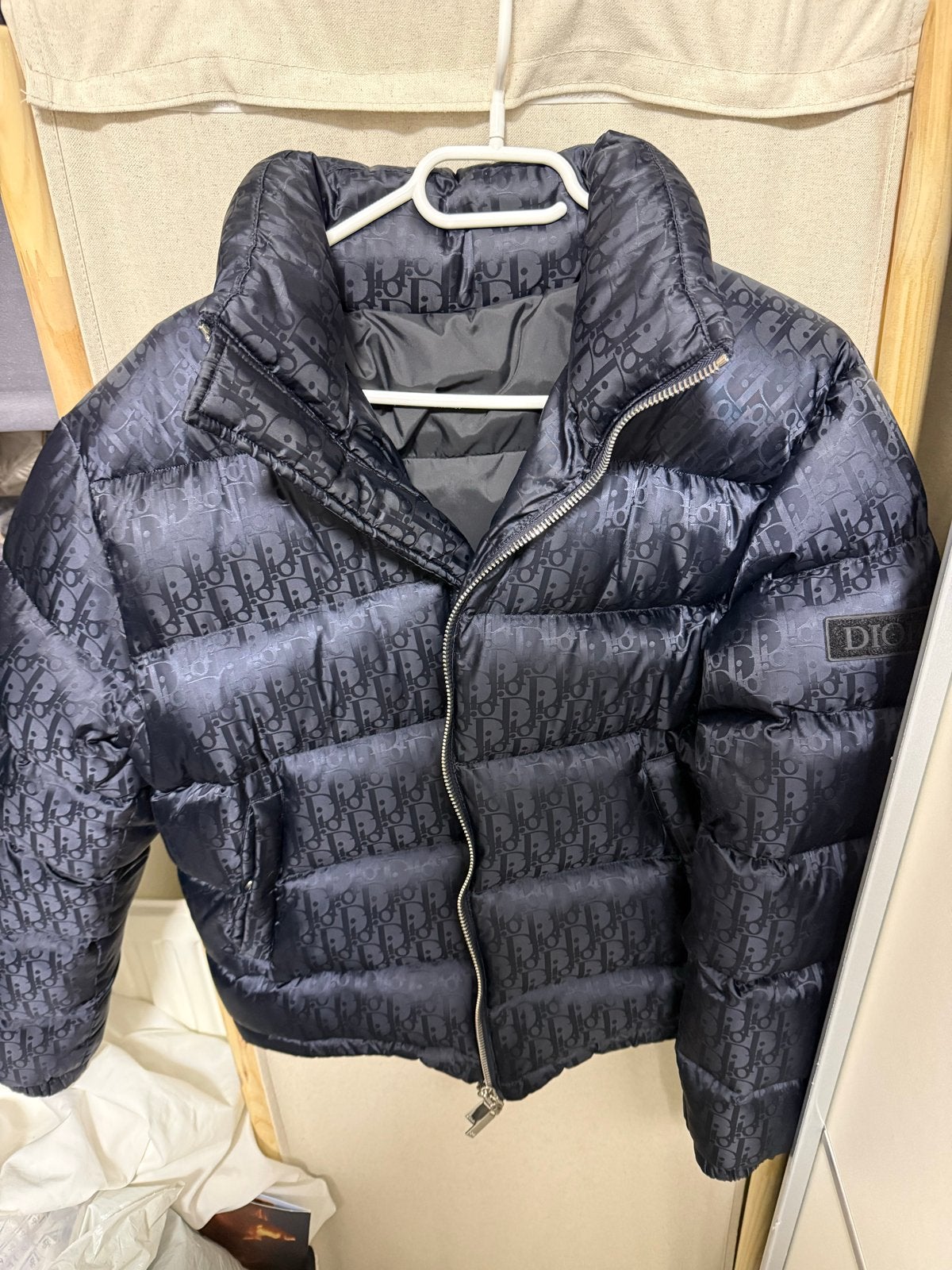 Dior Monogram Puffer Jacket, Blauw, Ophalen of Verzenden, Zo goed als nieuw, Dior