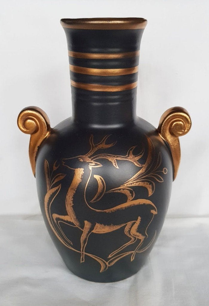 Art Deco Charles Catteau vaas dieren BOCH., Ophalen of Verzenden