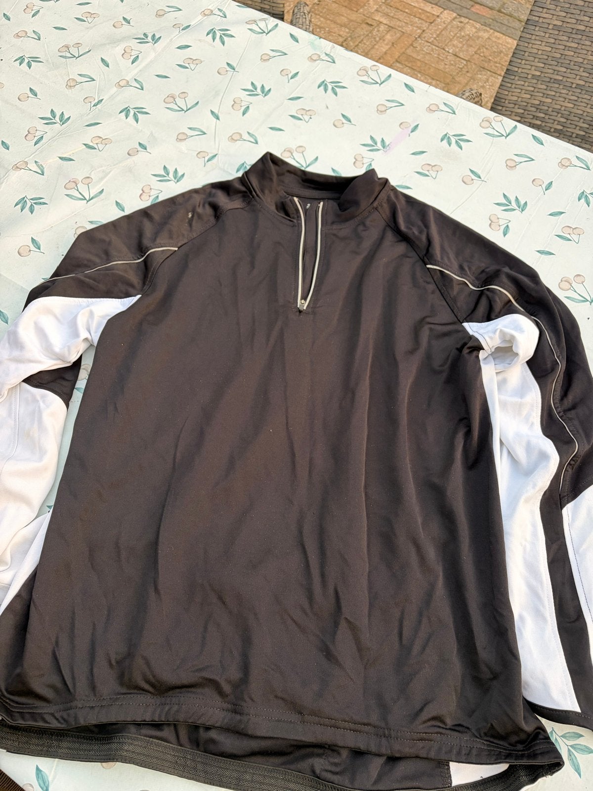 Shamp sportshirt lange mouw heren L zwart wit, Maat 52/54 (L), Meerkleurig, Ophalen of Verzenden, Hardlopen of Fietsen