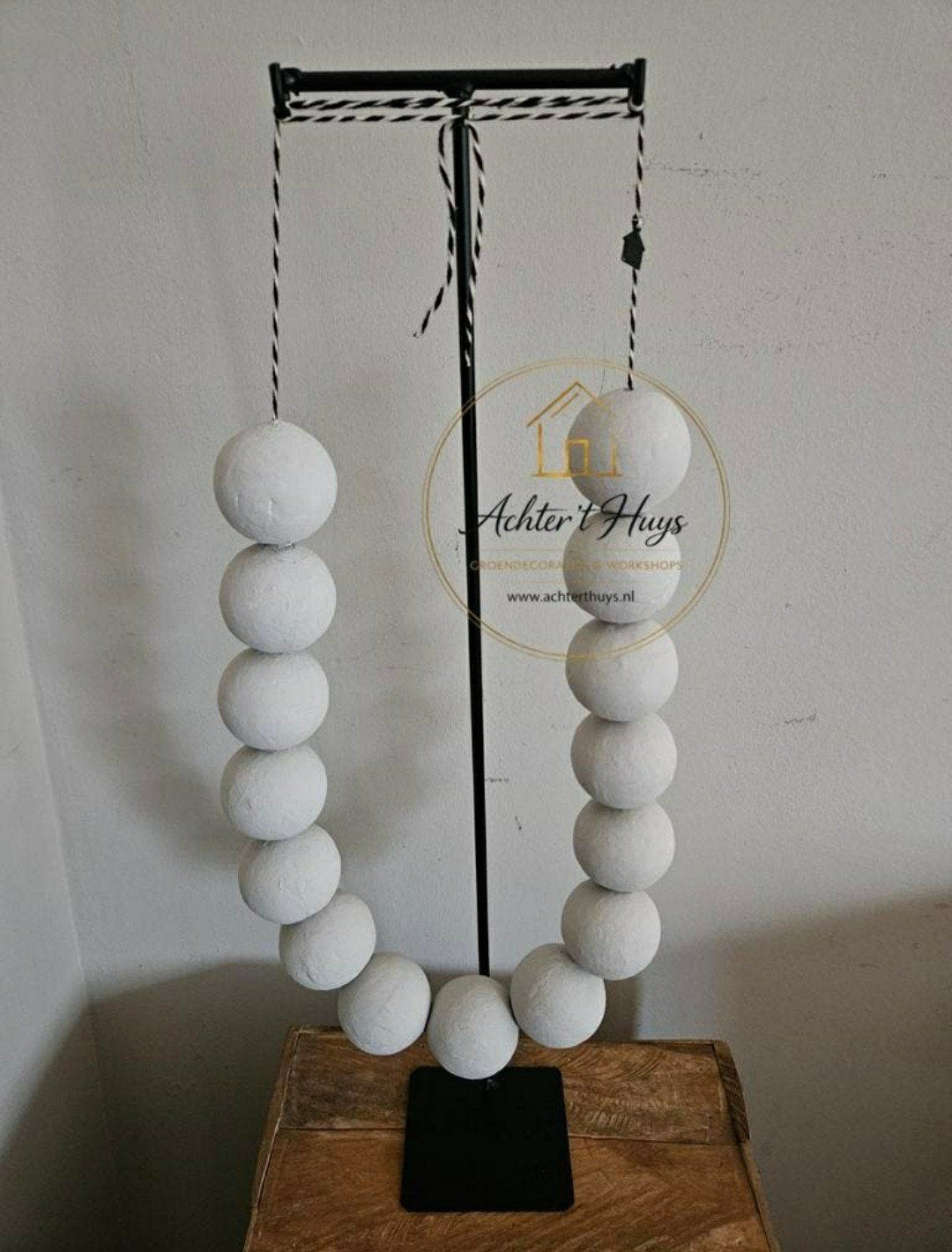 Metalen ketting frame met cottonballs ketting, Ophalen of Verzenden, Nieuw, Metaal