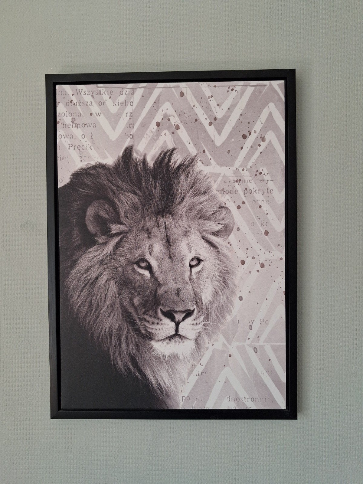 Schilderij leeuw op canvas in lijst, Ophalen of Verzenden